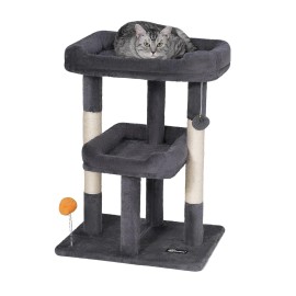 Fourfurpets 27.6-Inch Cat Tree, Cat Tower for Indoor Cats, Cat Condo for Large Cats, Smal
