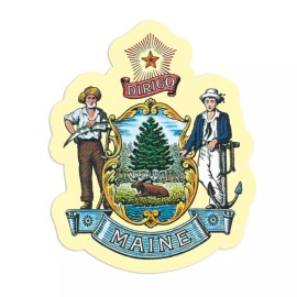 RetroPlanet Maine State Seal Die Cut Vinyl Sticker