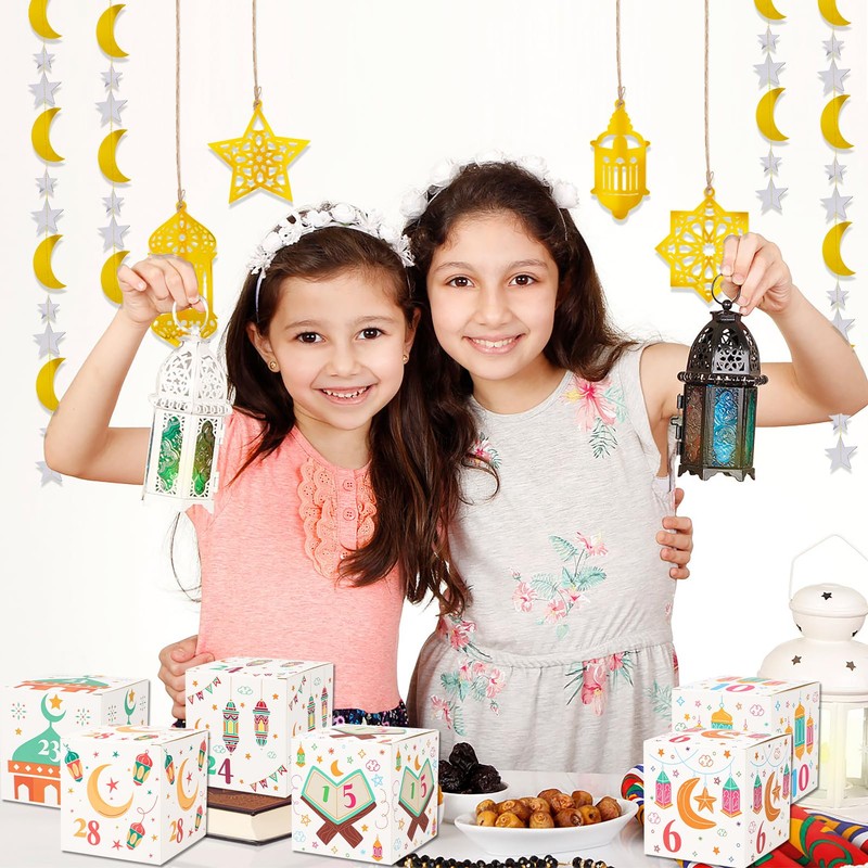HOWAF 1-30 Ramadan Countdown Boxes, Ramadan Advent Calendar 30 Days