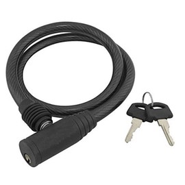 Merriway BH04728 8mm x 1M (5/16 inch x 39 inch) Spiral Bicycle Lock and Keys - Black