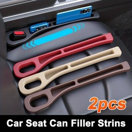 2Pcs Car Seat Gap Filler Seat Crevice Storage Box Bag Between Seats Console Organizer Decoration Interior Auto Accessories - Color: 2pcs Beige