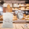 XL Reusable Linen Bread Bags with Plastic Liner, Large Drawstring