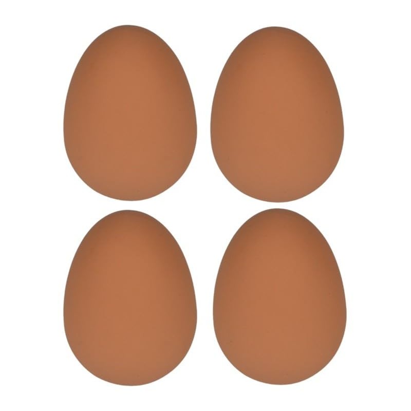 Supa Brown Rubber Poultry Eggs, Pack of 4. Encourage Hens
