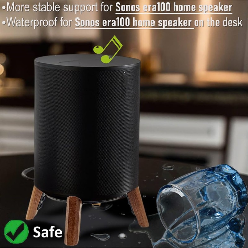Real Wood Stand Compatible for Sonos Era 100 Speaker,Tripod Desk