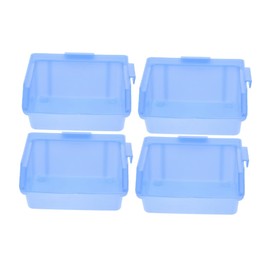 Tofficu 4pcs Plastic Nesting Shelf Bin Boxes for Sundry Sorting Durable Organizer Storage Bins with Open Cover Design for Tools Hardware and Parts Storage