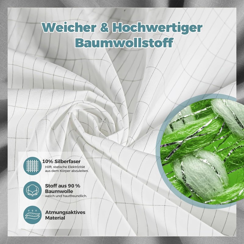 RIQINXIN Grounding Bed Sheet, Silver Fibre Grounding Mat, Breathable Grounding