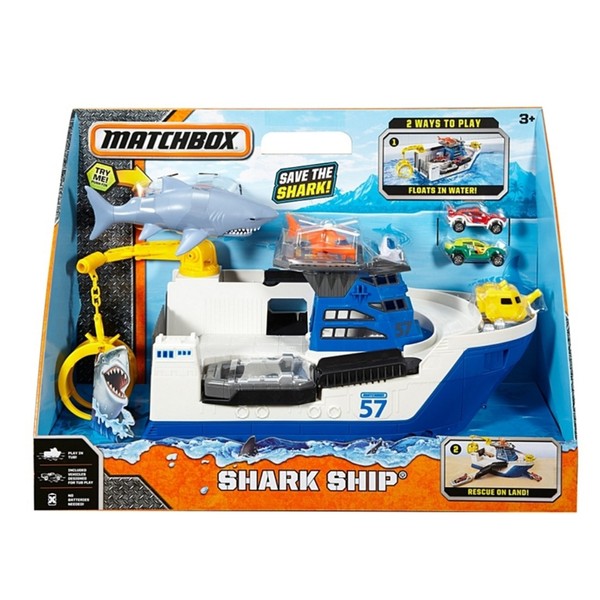 Matchbox Shark Ship Floats in Water and Rescue on Land