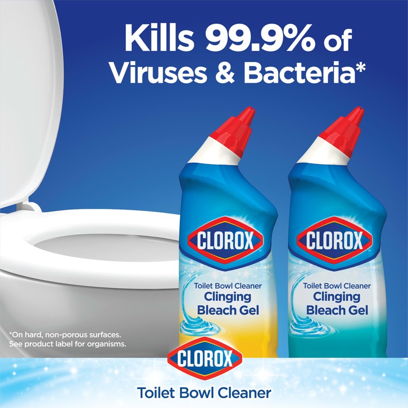 Clorox Toilet Bowl Cleaner, Clinging Bleach Gel, Ocean Mist -
