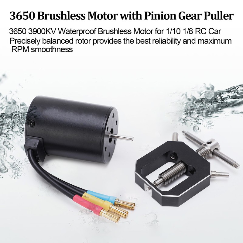 3650 3900KV Waterproof Brushless Motor Set with Pinion Gear Puller