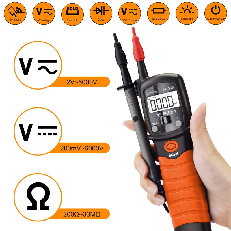Kethvoz Digital Multimeter 600 V Voltmeter Measure AC/DC Voltage Resistance