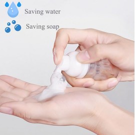 2 x 30ml Plastic Pump Dispenser Empty Transparent Foam Bottles Refillable Travel Soap Liquid Bottle for Facial Cleanser Hand Soap Cosmetics