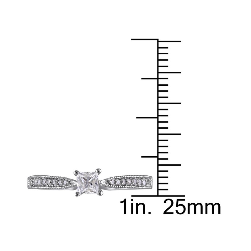 Lab-Created White Sapphire 1/4 Carat (ctw) Princess Cut Engagement Ring