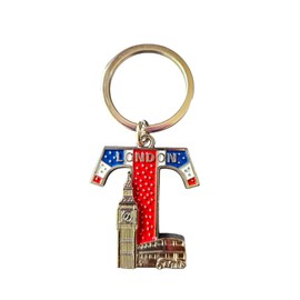 iPEAK Alphabet Keyring Name Initial Letter Keychain A to Z Souvenir Key Rings UK Landmark Gift (L)