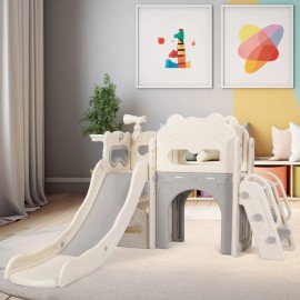 Unbranded Kids Slide Toddler Slide Climber Playset W/ Basketball Outdoor Indoor Playground