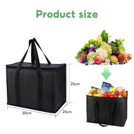 YqsIbth Cooler Bag, 2PCS Insulated Cooler Bag Box, 18L Thermal Food Delivery Bag, Collapsible Cool Bag, Big Cold Bag Picnic, Reusable Insulation Shopping Bags for Shopping Camping Family BBQ Picnic