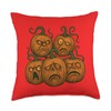 Haunted Pumpkin Faces Throw Pillow