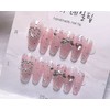 [In-Store Special Discount]Valentine Pink Glitter Handmade Nail Tips - Ballerina