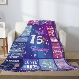 Sweet 16 Gifts for Girls, 16th Birthday Gifts for Girls, Gifts for 16 Year Old Girl, 16 Year Old Girl Birthday Gift Ideas, Sweet Sixteen Gifts for Girls, 16th Birthday Decorations Blanket 50" X 60"
