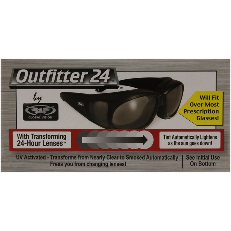 OUTFITTER - Photochromic Light Adjusting Lenses- Motorcycle Sunglasses - FREE