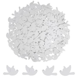 DLUSZERT Pack of 200 White Wooden Discs Dove Confetti for Christening Communion, Natural Wooden Dove for Crafts, Wooden Table Decoration Dove for Confirmation Wedding Confetti Decoration DIY Crafts 30