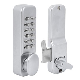 Mechanical Door Lock 11 Digits Combination Lock, Sliding Door Keyless Mechanical Door Lock, Keypad Door Lock with Door Knob for Kitchen Office Balcony Patio, Sliding Door