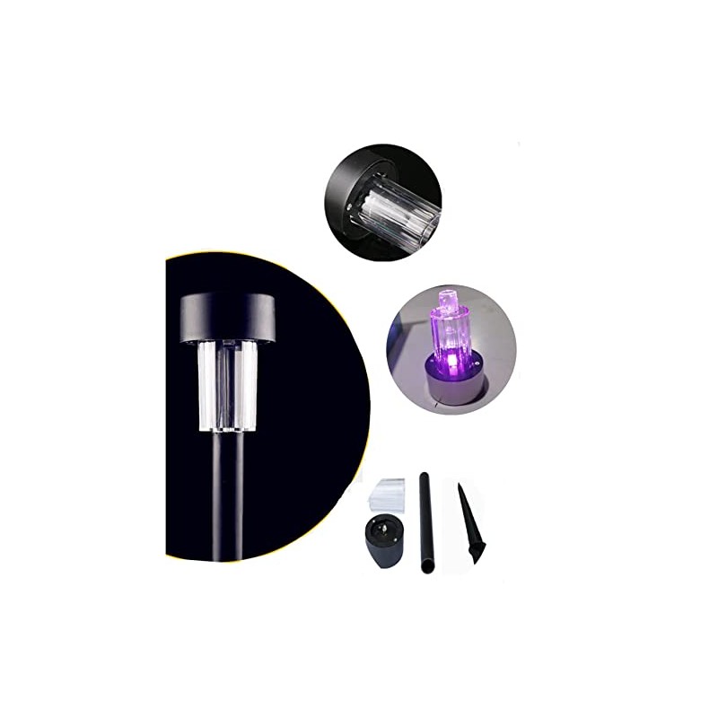 NEWOTE 12PCS Purple LED Outdoor Lights Plastics Garden Solar Powered