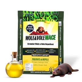 Nature's MACE Mole and Vole MACE, Mole Deterrent for Yard, Mole Repellent for Lawns, Keep Moles Out of Garden, Castor Oil Granules, Vole Repellent Outdoor, Plant & Pet Safe, 22 lb Bag, 17,600 Sq Ft