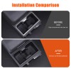 car-king888 ABS Matt Black Front Beverage Cup Holder Frame Trim