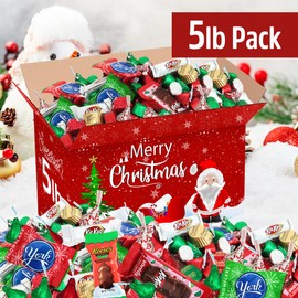 Christmas Chocolate Candy Variety Pack - Christmas Candy Individually Wrapped, Ideal for Christmas Treats, Perfect Christmas Chocolate Candy for Stocking Stuffers and Special Christmas Moments 5 Pound