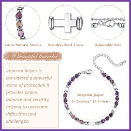 Toplstud First Holy Communion Gifts for Girls - Cross Bracelets for Daughter Granddaughter Teen Girls - Stainless Steel Purple Cross Bracelets - Religious Faith Jewellery Gifts for Girls Christians