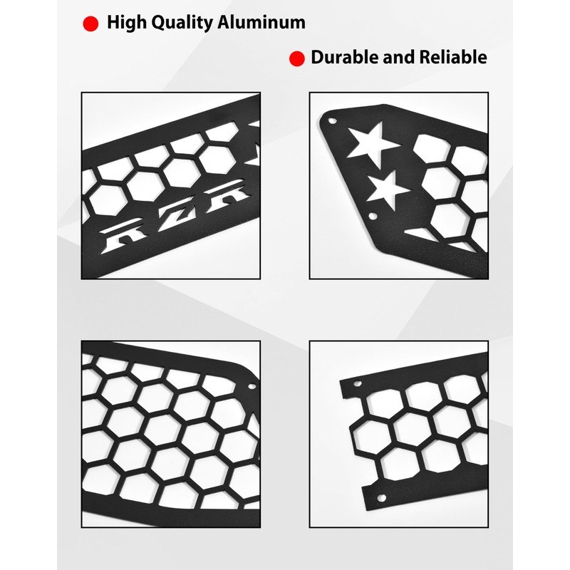 SAUTVS Aluminum Intake Grill Covers for Polaris RZR XP/XP 4