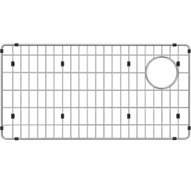 Kitchen Sink Protector Grid 28x14 Inch, Stainless Steel Sink Bottom Rack with Right Rear Drain for Kitchen Sink
