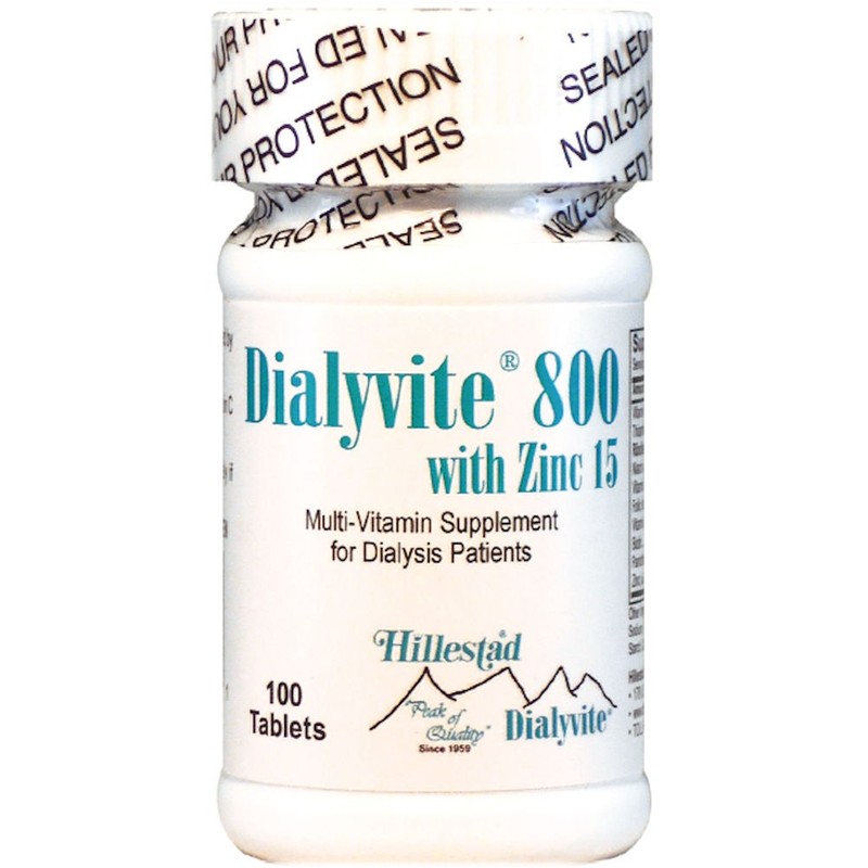 Dialyvite 800 with Zinc 15 mg. - 100 Tabs (Renal