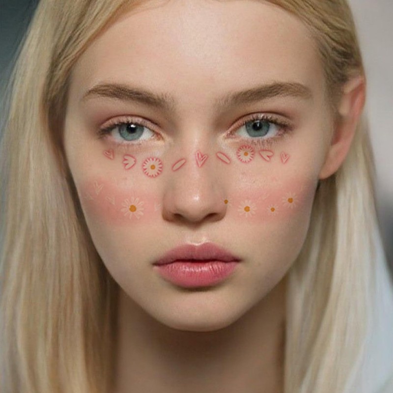 14 Sheets Face Temporary Tattoos Stickers for WomenGlitter Butterfly Heart