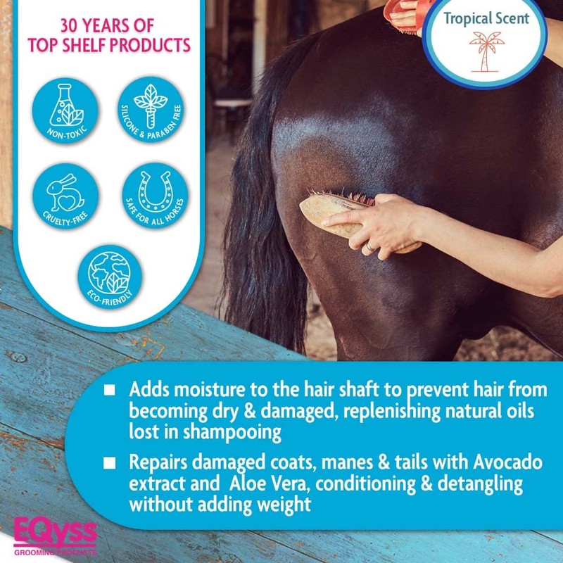 EQyss Avocado Mist Equine Coat Conditioning Spray - Horse Detangler,
