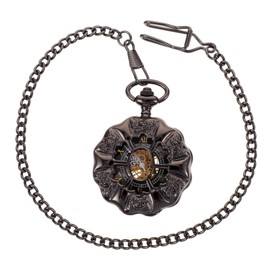 Gatuida 3pcs Chained Vintage Pocket Watch Mechanical Pocket Watch for Decor Occasion