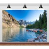 CORFOTO 8x6ft Banff National Park Backdrop Lake Mountains Forest Landscape