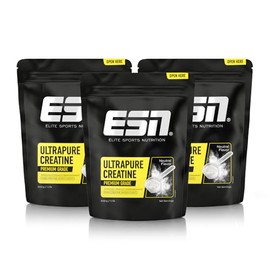 ESN, Ultrapure Creatine Monohydrate, 3 x 500 g, 426 Servings, Microfine and Perfectly Soluble, Tested Quality, Made in Germany