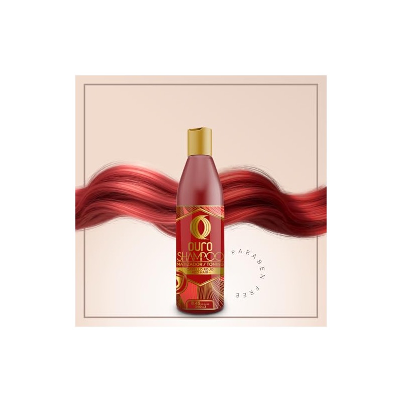 Ouro SHAMPOO Matizador ROJO 250 ml.