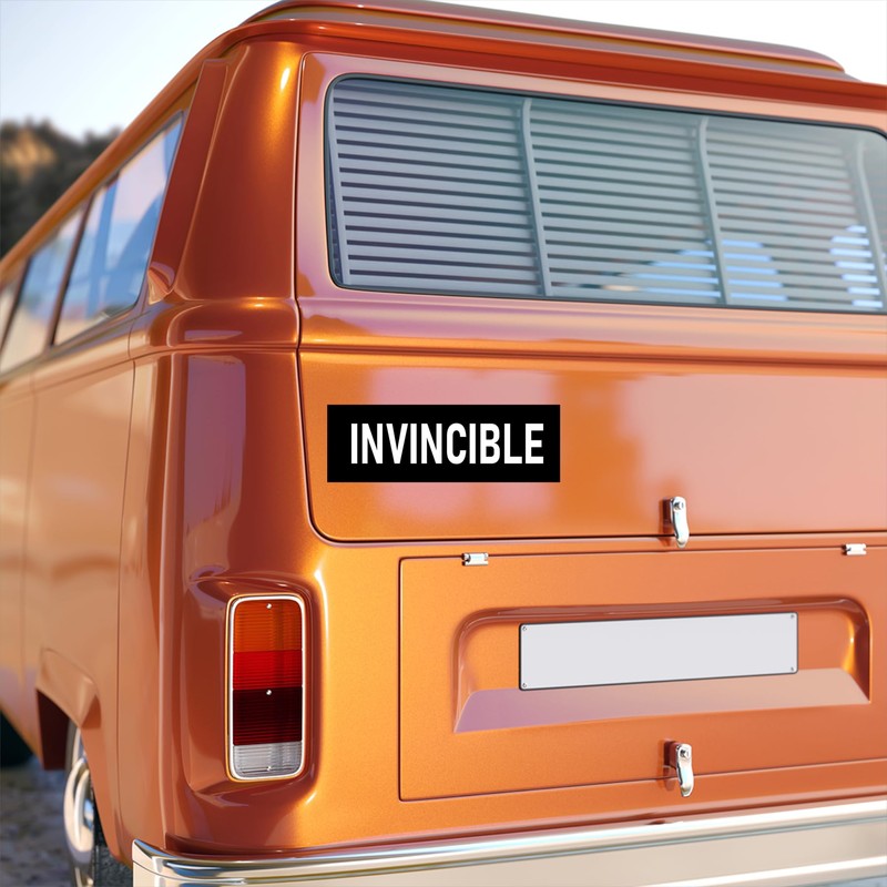 Invincible Sticker Large 3x9 Fun Unbeatable Champion Sticker