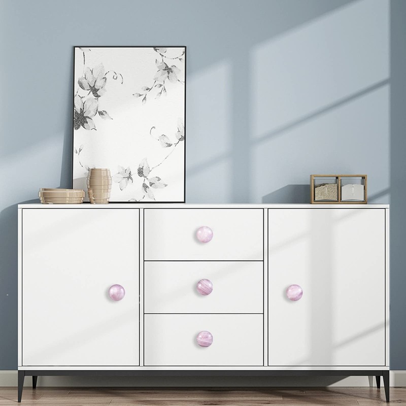mookaitedecor 2 Pieces Crystal Mushroom Cabinet Knobs with Screws Knob