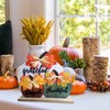 Wooden Fall Pumpkin Table Decorations - Thankful, Grateful, Blessed Tabletop
