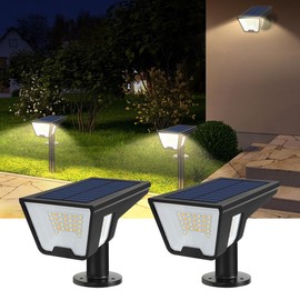 Vangue Solar Spotlight for Outdoors, 2025 Design with Additional Side Light, IP68 Waterproof Solar Lights with 2 Mounting Options and 3 Colour Temperature for Garden, Yard, Driveway, Porch, Walkway