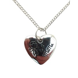 Silver Plated Necklace Mama Love Heart Charm Pendant