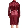 Men's Satin Bathrobe, Lightweight Silk Long Sleeve Bathrobe with Shorts
