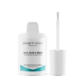 LEGACY NAILS Legacy Nails Professional Nail Glue & Resin 0.5oz Brush-on; Ultra-Strong Adhesive for Nail Repairs, Tips & Extensions, Quick-Drying, Professional Quality, Long-Lasting Durability