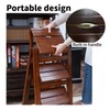 Bidesen 3 Step Stool Wooden Folding Ladder Chair Thickened Library