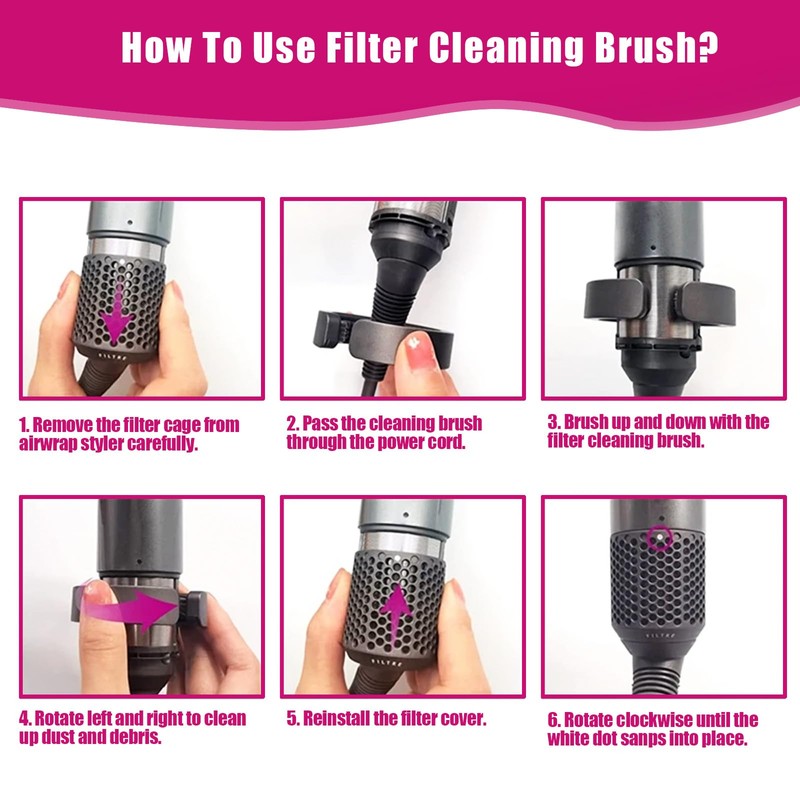 KiimSin Filter Cleaning Brush Accessories for Dyson Airwrap Styler HS01