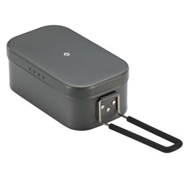 CAMPING MOON H-1609 Extra Thick Mestin, No Deburring Necessary, Spill Prevention Groove, Includes Hot Water Draining, Outdoor Use, For Camping, Disaster Prevention, Black Gear