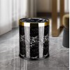 Luxury Metal Waste Bin with Leather Cover,Open Top Office Wastebasket,Double